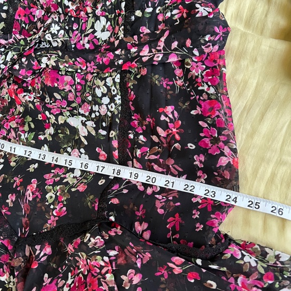 Danny & Nicole Black and Pink Floral Midi Dress - Picture 7 of 8